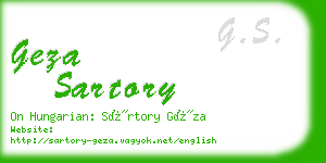 geza sartory business card